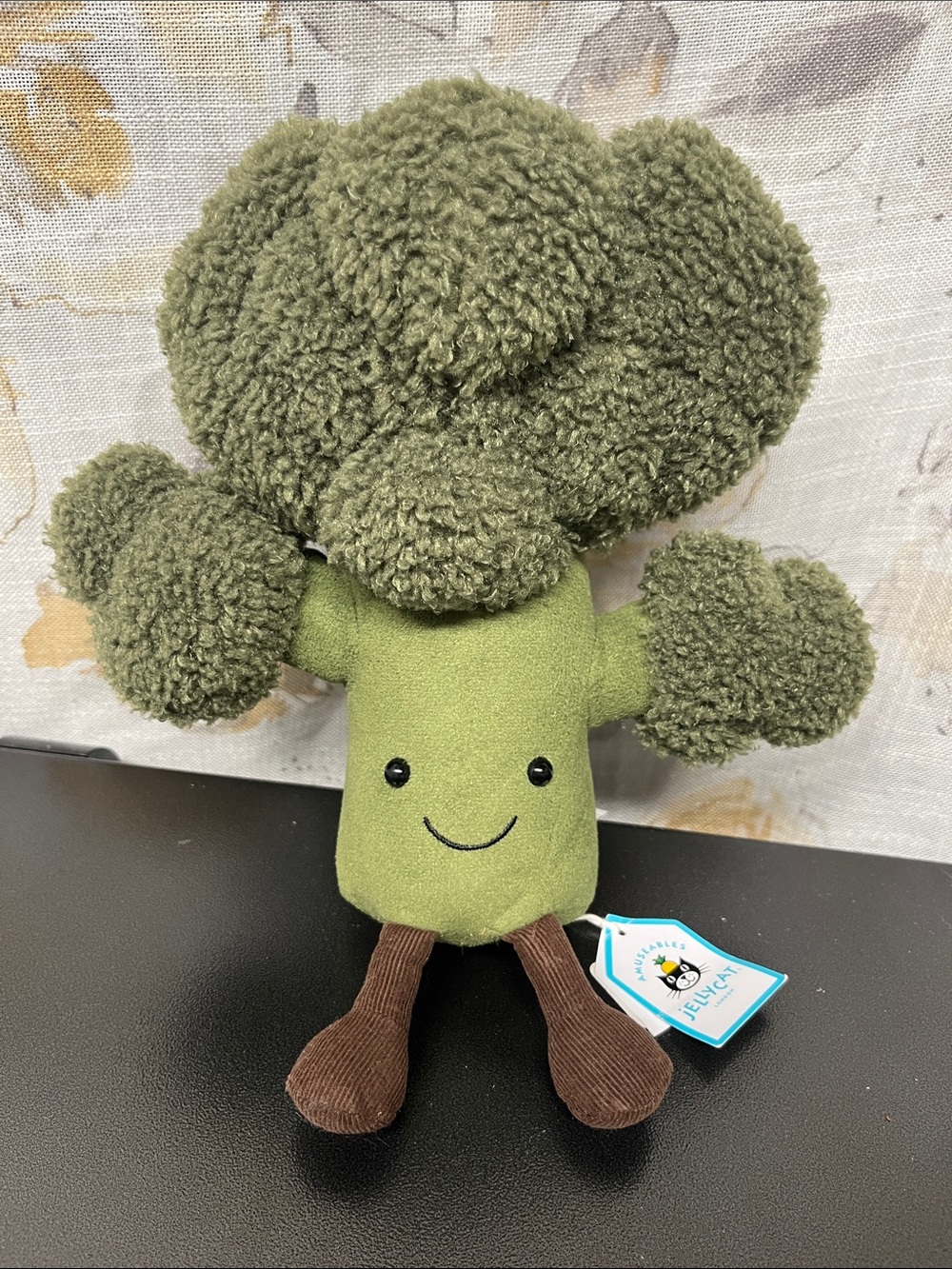 NWT Retired Jellycat Olive Green Amuseables green stuffed 11” Broccoli Plush